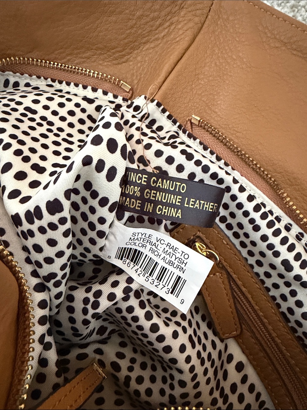 Vince Camuto ๐ Tan Leather Fringe Tote Bag | EUC - Picture 9 of 11
